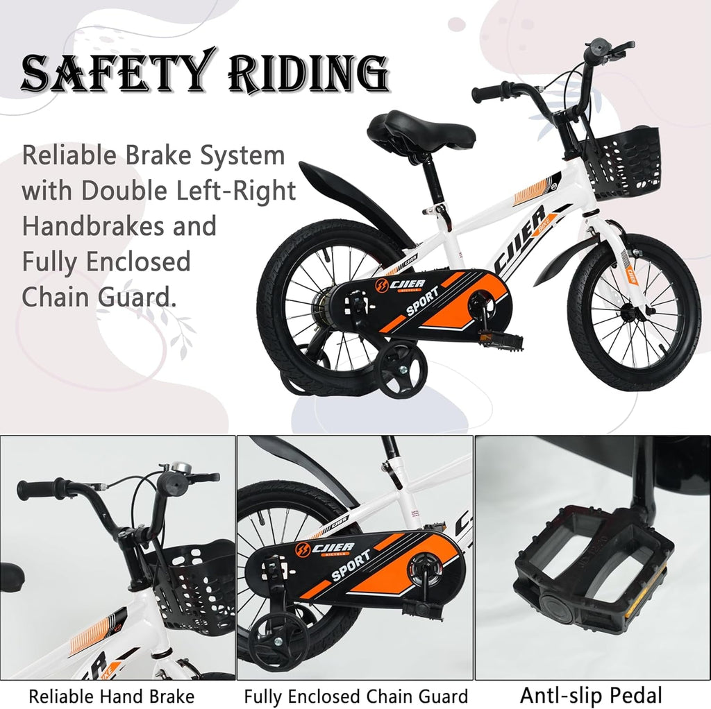 NEORIVER 14 Kids Bikes for Girls and Boys, Kids' Bicycles with Training Wheels, Ages 3-5 Years