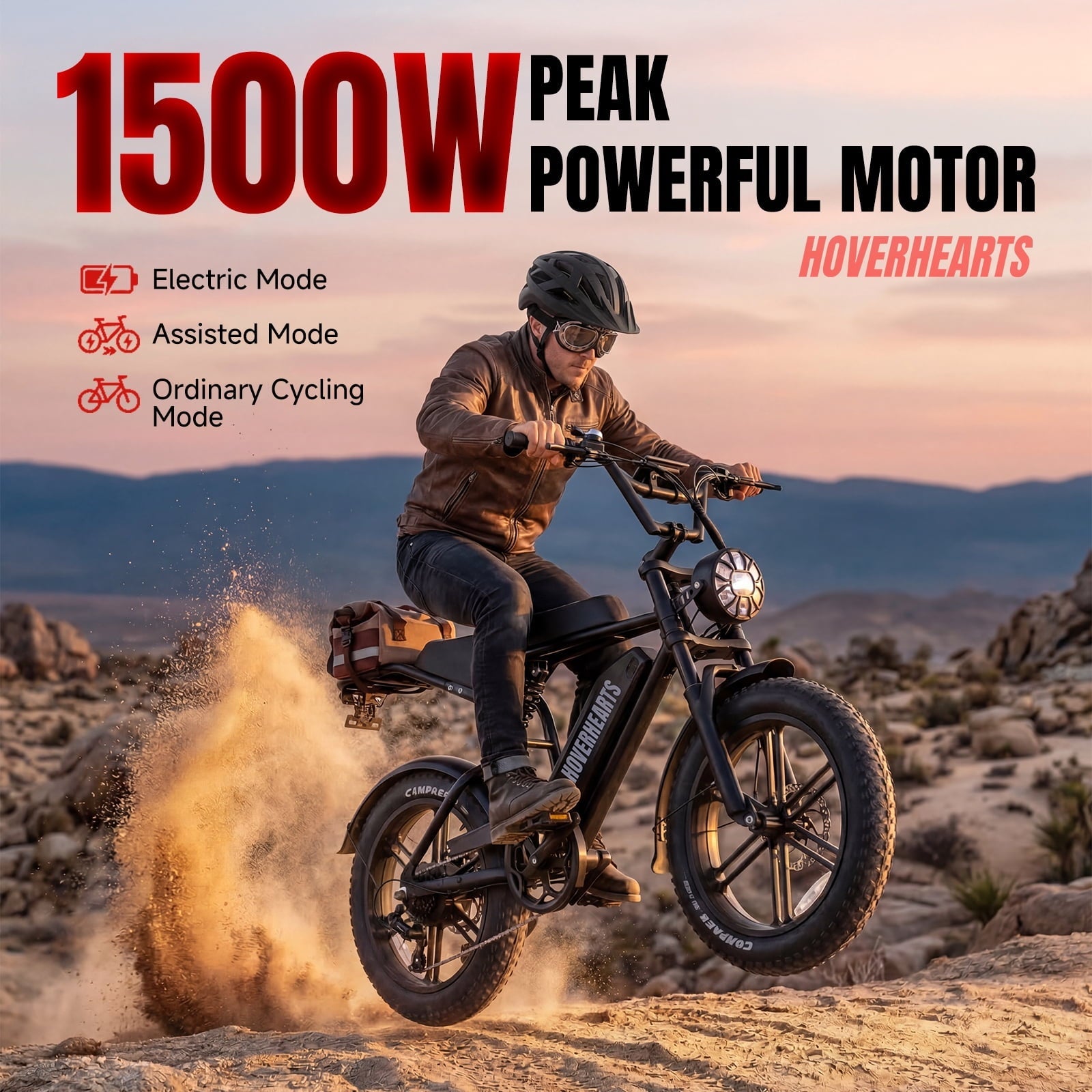 Electric Bike for Adults, 20 x 4” Fat Tire Electric Bicycle, 1500W Peak Motor 60 Miles, 48V 15Ah Removable Battery & 7 Speed Electric Mountain Bike , UL2849