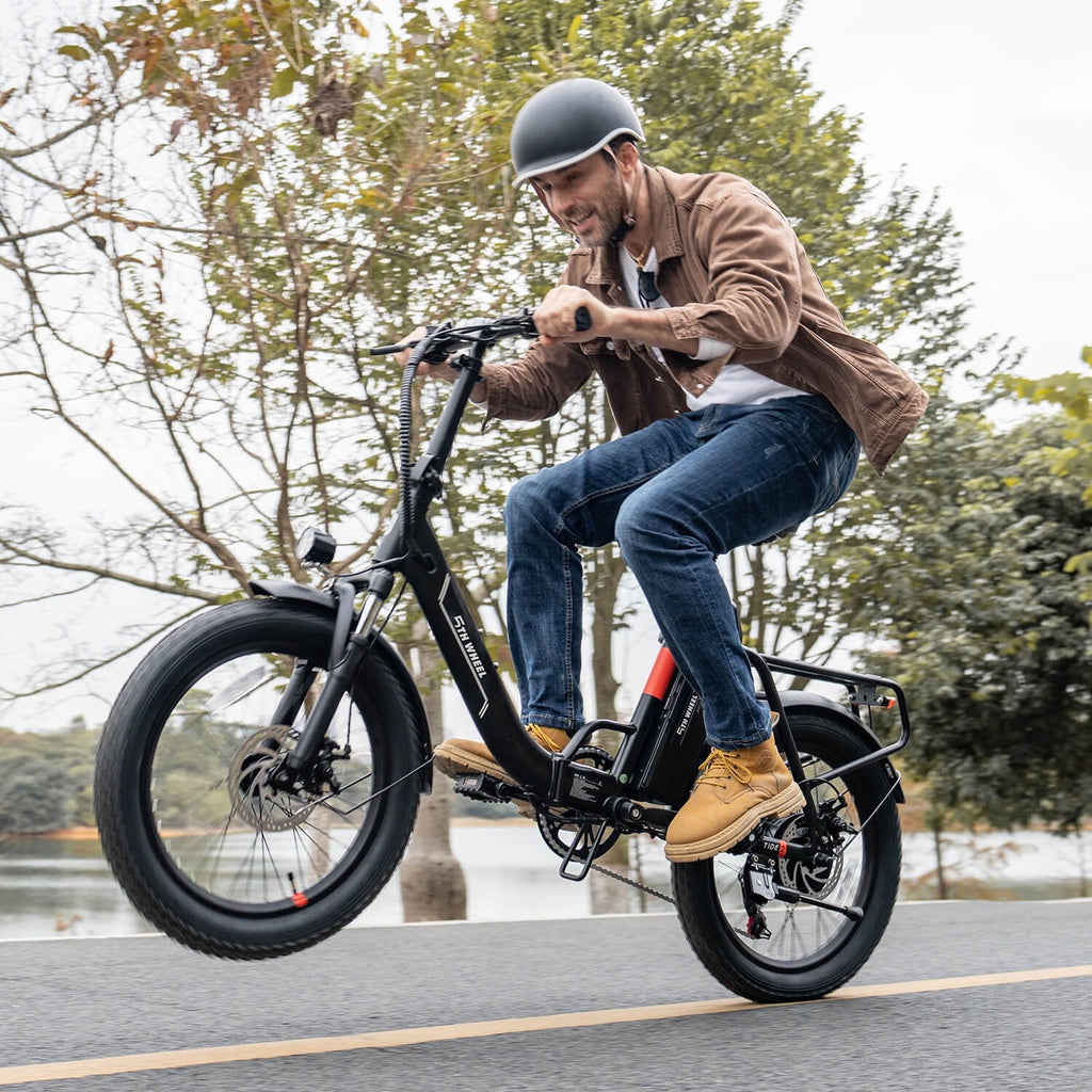 5TH WHEEL W11B 20 Fat Tire Electric Bike, 500W Foldable Adult E-bike with 48V 15.6Ah Removable Battery, Electric Bicycle with 7 Speed, UL2849