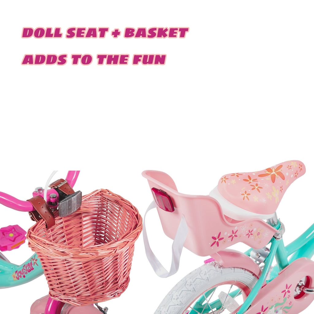 Joystar Unicorn 12inch Girls' Bike, Mint Purple