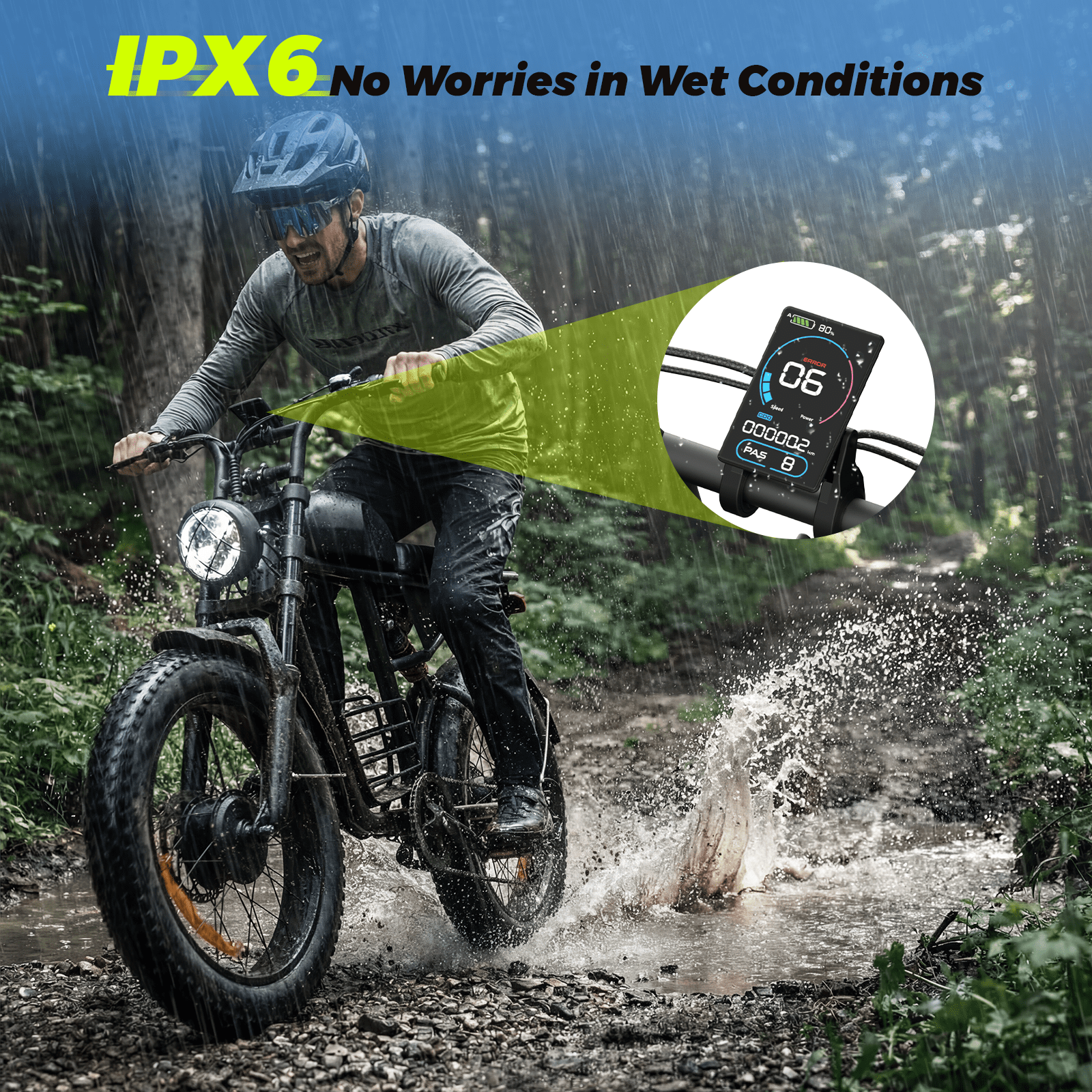 Electric Bike for Adults, 1000W Dirt Bike, 30MPH, 48V 15Ah E-Bike, 30-40 Miles Electric Bikecycle, 20 Fat Tire Off-Road Bike, All Terrain for Mountains, Snow, Sand, Road