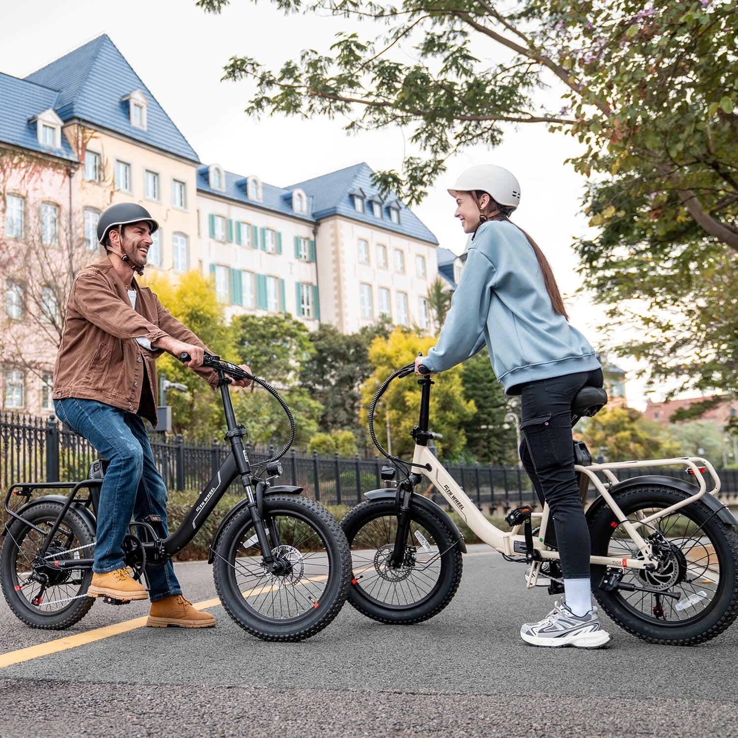 5TH WHEEL W11B 20 Fat Tire Electric Bike, 500W Foldable Adult E-bike with 48V 15.6Ah Removable Battery, Electric Bicycle with 7 Speed, UL2849, White