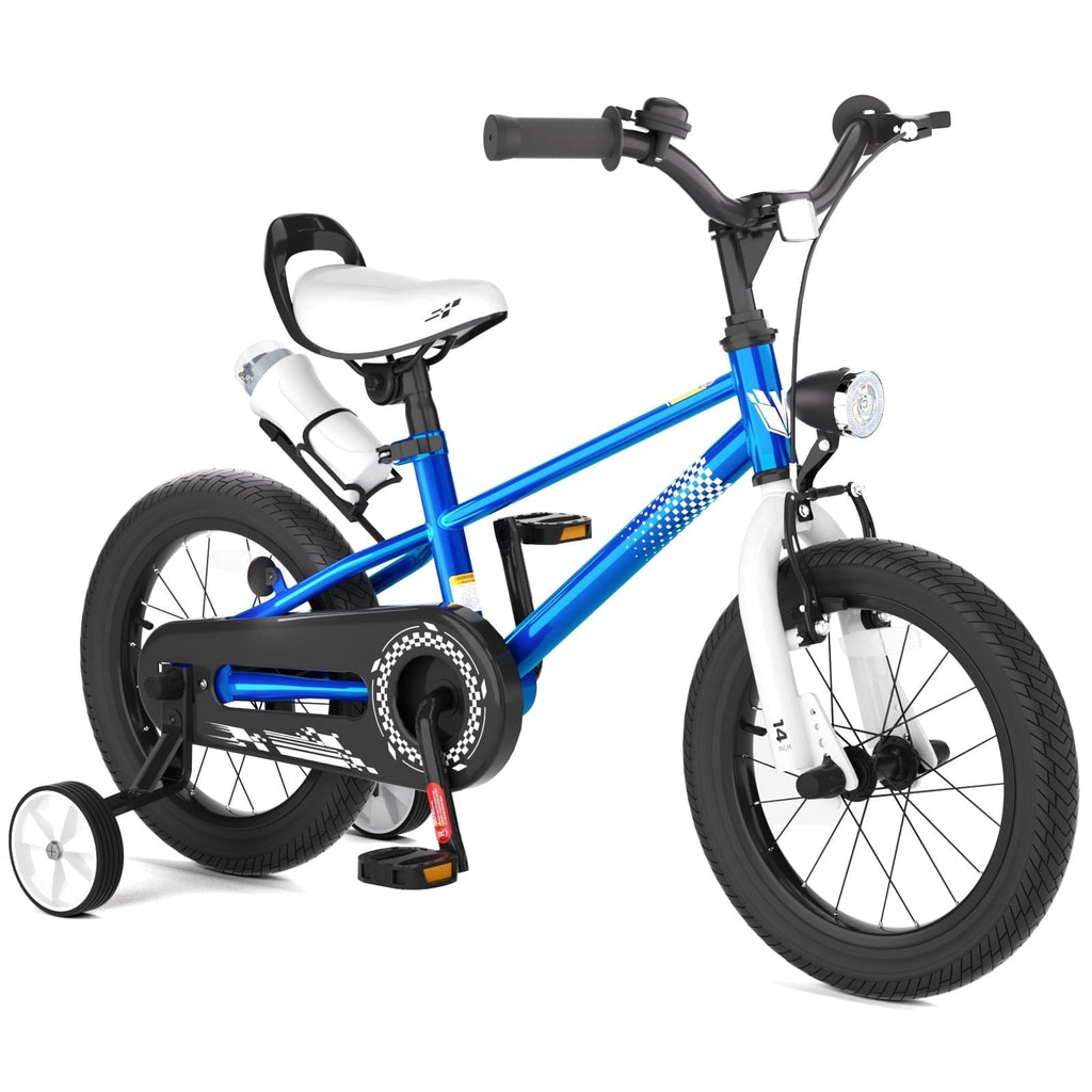 KORIMEFA Kids Bike Boys Bicycle 14 inch for Children Age 4-8 Years Old, Toddler Sport Cycling with Training Wheels, Water Bottle Holder, Blue