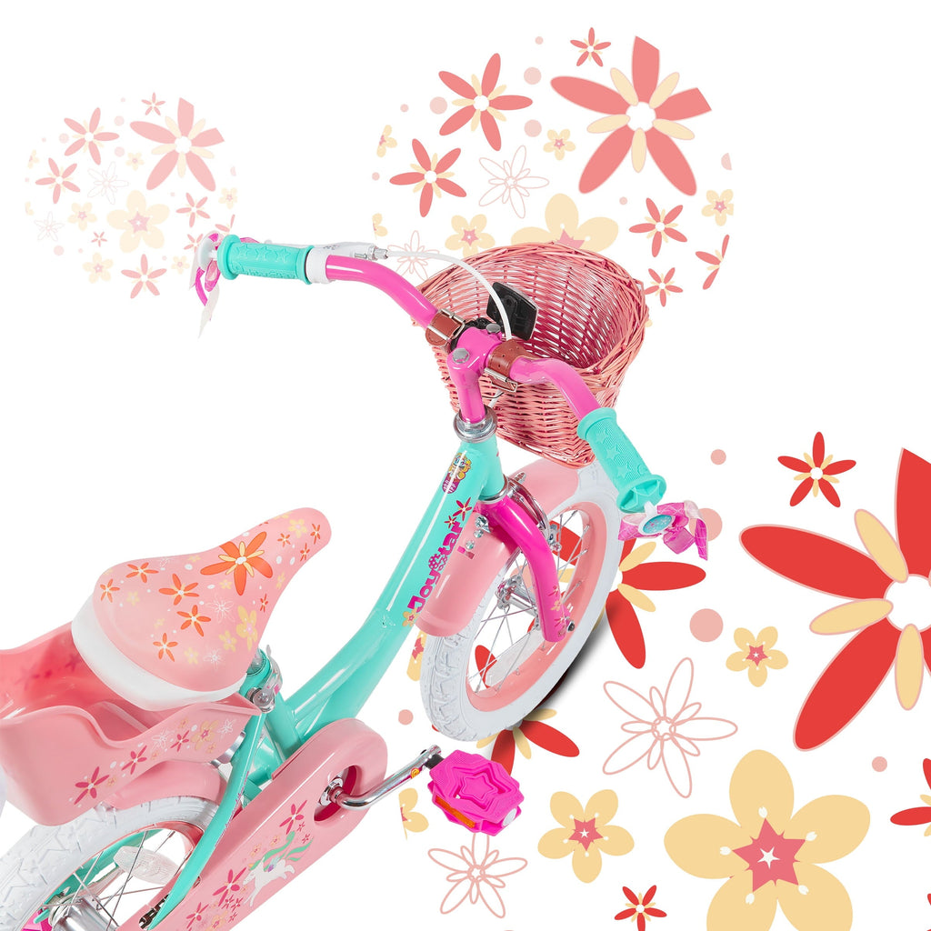 Joystar Unicorn 12inch Girls' Bike, Mint Purple