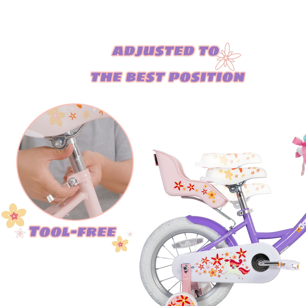 Joystar Unicorn 12inch Girls' Bike, Mint Purple