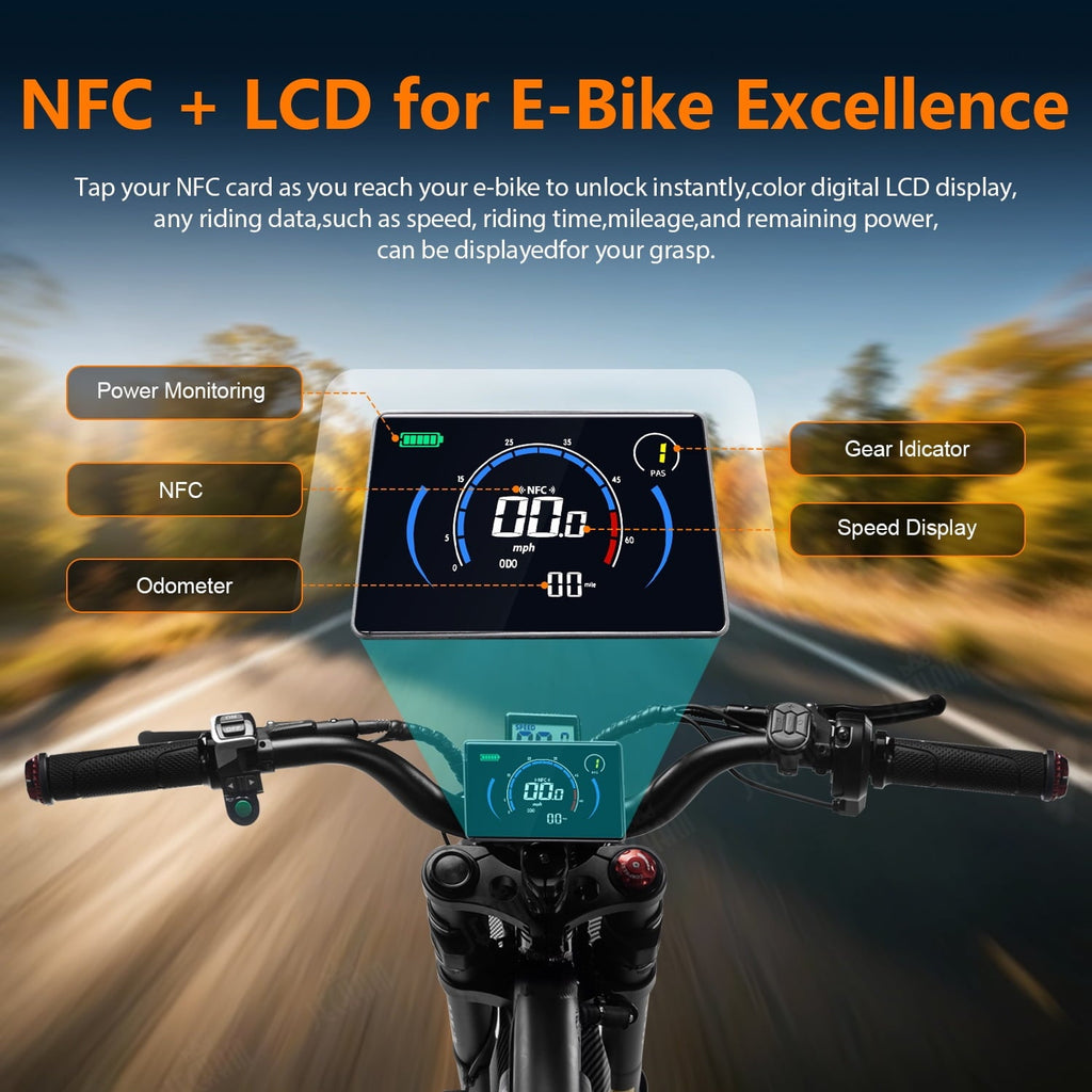 Jecham QF200 Pro 3000W Electric Bike for Adults, 60V 32AH Battery, 45+ MPH Speed, 80+ Miles Range , 19 Puncture-Resistant Tires, Dual Suspension & Hydraulic Brakes, NFC, UL2849