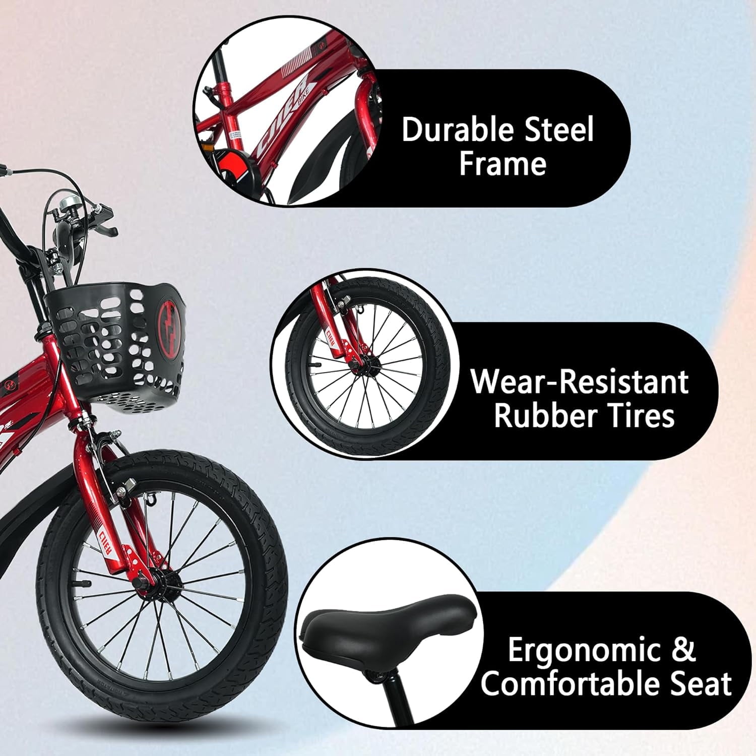 NEORIVER 14 Kids Bikes for Girls and Boys, Kids' Bicycles with Training Wheels, Ages 3-5 Years