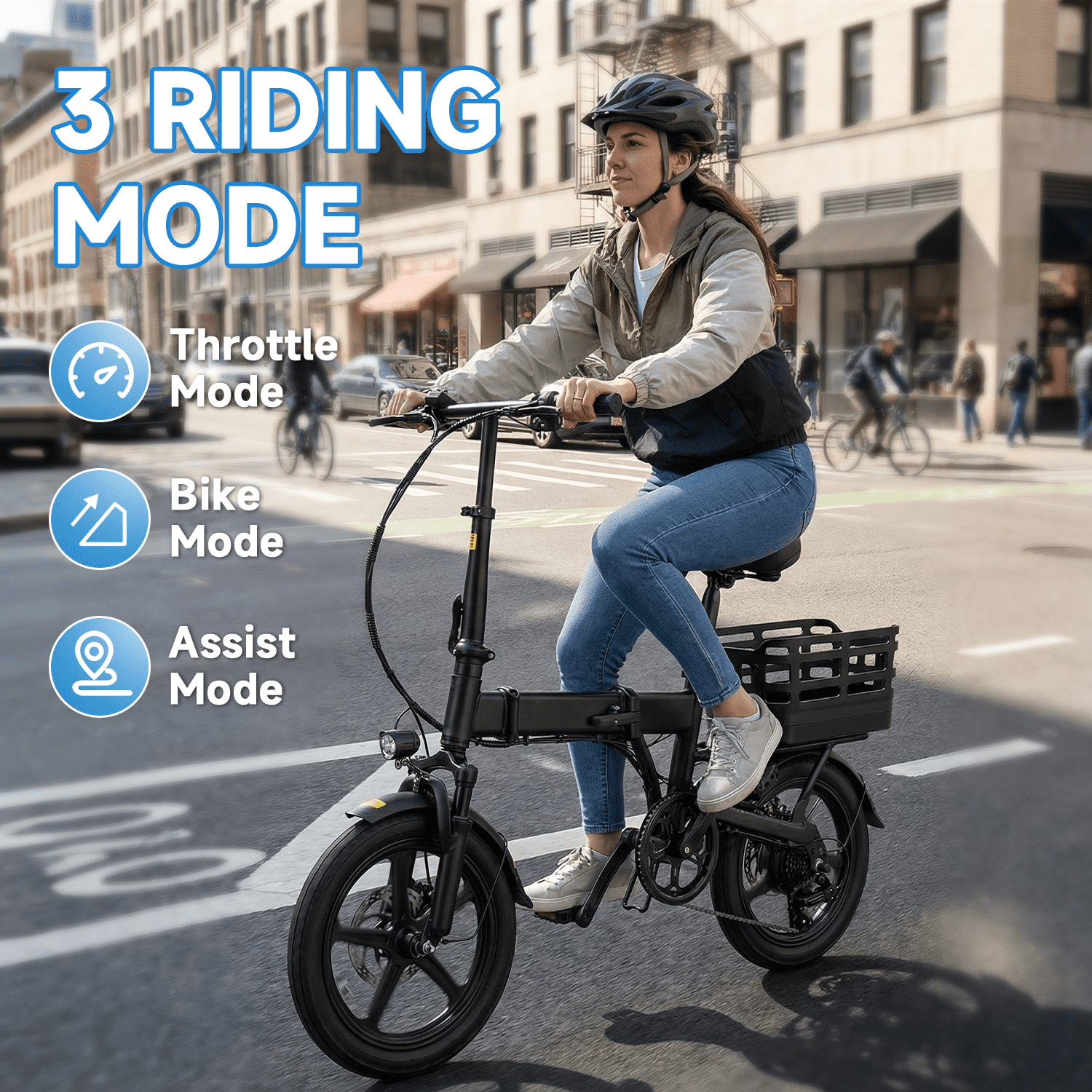 500W Motor 14IN Portable Folding Ebike  20mph  High Energy Storage Removable Battery,up to 30 mile Electric bicycle for Adults ,UL 2849