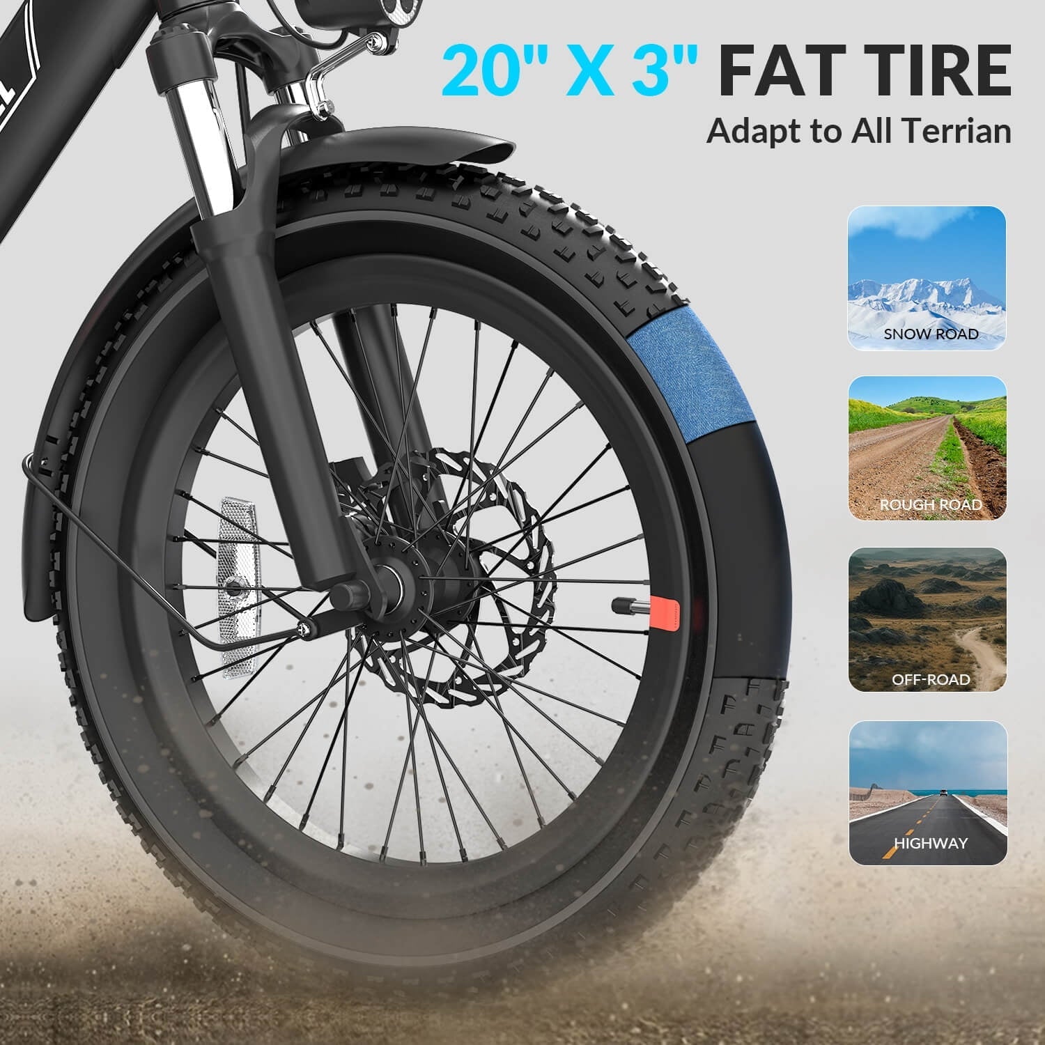 5TH WHEEL W11B 20 Fat Tire Electric Bike, 500W Foldable Adult E-bike with 48V 15.6Ah Removable Battery, Electric Bicycle with 7 Speed, UL2849