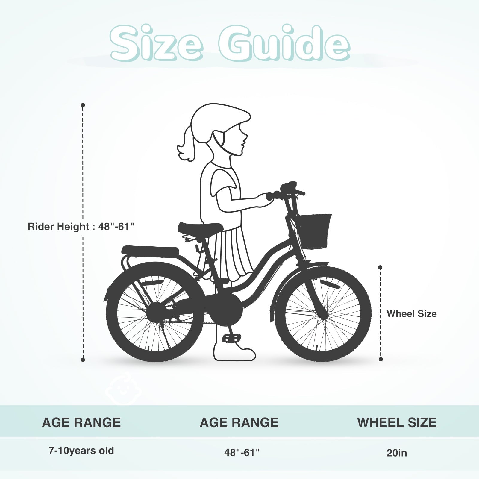 Dolonm 20 Kids Bike for Ages 7-10, Lightweight High-Carbon Steel Frame Cruiser Bicycle, Girls Bike with Wicker Basket, Rear Seat Rack, No Training Wheels, Pink