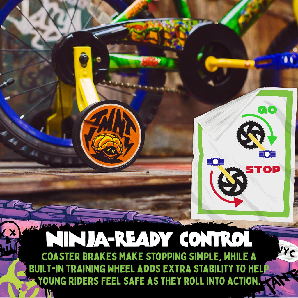 Dynacraft Teenage Mutant Ninja Turtles Boys 16 BMX Bike, For Kids Ages 5-7 Years